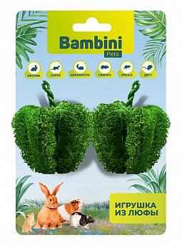 Bambini Pets Игрушка для грызунов "Перчики" из люфы. 2шт