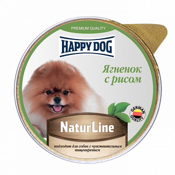 Happy dog Natur Line Ламистер для собак Ягненок с рисом паштет (НФКЗ) 125 гр