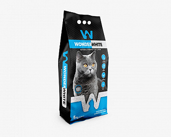 Wonder White Unscented Natural наполнитель комкующийся без ароматизатора 5 кг (6л)