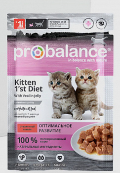 ProBalance Паучи для котят с телятиной в желе (1'st Diet) 85 гр