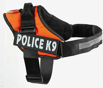 PetCh Шлейка для собак POLICE-K9  (46-61см / S), оранжевая
