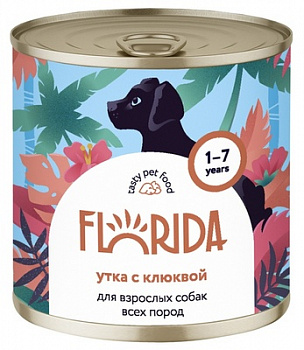 FLORIDA Консервы для собак "Утка с Клюквой"