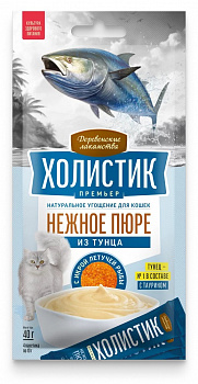 Деревенские лакомства Лакомства для кошек Пюре из тунца с икрой летучей рыбы 10*4шт 40 гр