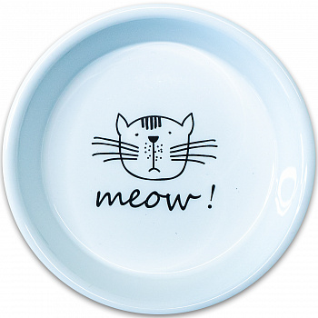 КерамикАрт Миска керамическая для кошек MEOW! 200 мл, белая (646314)