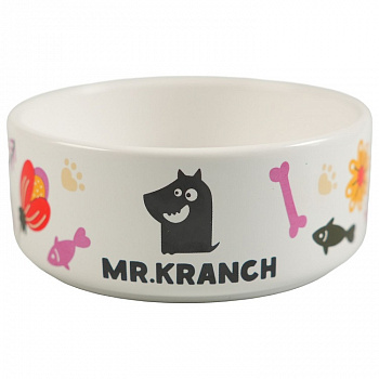 Mr.Kranch Миска керамическая для собак Цветы Прованса 420мл розовая