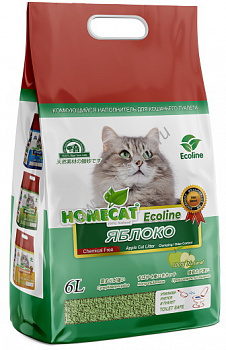 Homecat наполнитель комкующийся "Эколайн" с ароматом яблока 6л (79917)