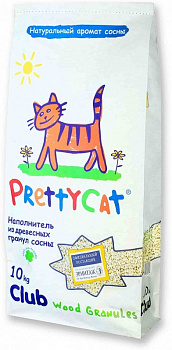 Pretty Cat Наполнитель древесный "Wood Granules" 10кг