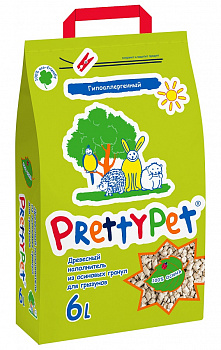 Pretty Cat Наполнитель древесный для грызунов и птиц "PrettyPet" ОСИНОВЫЙ 2кг (6л)