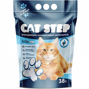 CAT STEP Наполнитель впитывающий силикагелевый Arctic Blue, 3,8 л
