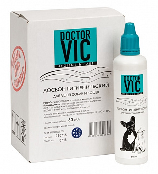 Doctor VIC Лосьон гигиенический для ушей кошек и собак, фл. 100 мл